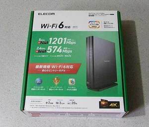 ELECOM WRC-X1800GS-B 無線LANルーター 1201+574Mbps Wi-Fi6 11ax 内蔵アンテナ搭載