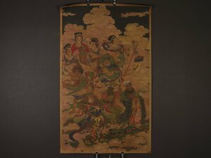 【伝来】ik1339 大幅 仏画 天龍八部羅義女仙衆像 マクリ 中国画