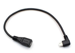 ○ Micro USB 2.0 延長ケーブル 左右あり 送料固定84円 （横出し サイド 90度 直角 アングル L字 マイクロUSB スマホ 充電）