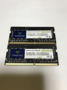 TIMTEK ノートPC用 メモリー　16GB kit 8GB DDR4 2666MHZ 1.2v 1R×8 CL19×2