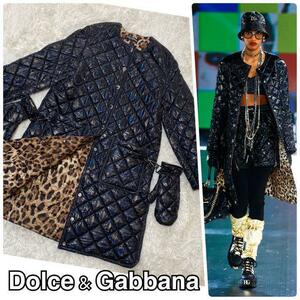 定価30万円　ドルチェ＆ガッバーナ　Dolce＆Gabbana　ノーカラーキルティングコート　XL