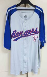 海外2XL■灰青■Danasty激渋■MLBテキサス・レンジャーズTexas Rangers刺繍ユニフォーム■野球ベースボール ■メジャーリーグ◆応援　観戦