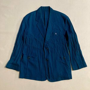 ★vintage 90年代 イッセイミヤケ ISSEI MIYAKE プリーツジャケット アウター 羽織 ネイビー 紺 メンズ L 日本製 ヴィンテージ 0.6kg★