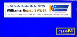 クラブM 絶版 1/20 ウィリアムズ ルノー FW16 1994年F1GP アイルトン・セナ レジンキャストキット 未使用 未組立 稀少 