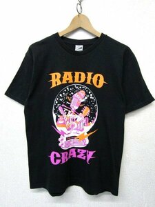V0843：FM802 ROCK FESTIVAL RADIO CRAZY 半袖Tシャツ/黒/L プリントTシャツ カットソー フェスグッズ バンT：35