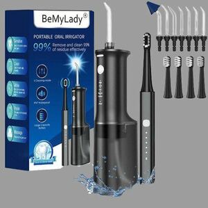 【新品】BeMyLady 口腔洗浄器 ジェットウォッシャー 電動歯ブラシ 防水 USB充電 替えノズル7本 5段階調整 口腔洗浄機 ウォーターフロス 