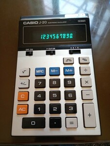 CASIO J-20 電卓 蛍光管式 FL管 昭和レトロ 10桁表示