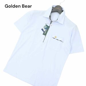 【新品 未使用】 Golden Bear ゴールデンベア 半袖 ロゴ刺繍★ UVカット 吸汗速乾 ポロシャツ Sz.S　メンズ 日本製　C4T03276_4#A