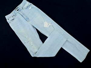 Abercrombie & Fitch アバクロンビー＆フィッチ クラッシュ加工 スキニー デニムパンツ size26/水色 ■◇ ☆ dca3 レディース