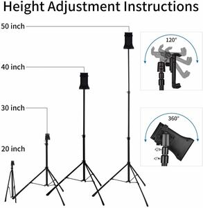 スマホ三脚, IPhone / Ipadフロアスタンド三脚ホルダーマウントポータブル高さ調節可能Bluetoothリモートコントロール、キャリーバッグ付き