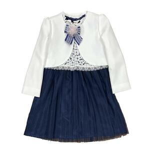 ☆新品☆ 子供服 110 入学式 卒園式 七五三 33006 発表会 アンサンブルスーツ ボレロ ドレス 紺 裏地付 パーティ 発表会