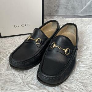 グッチ GUCCI ローファー ホースビット レザー ゴールド金具 ブーツ 22.5cm 35 1/2 レディース ブラック 黒