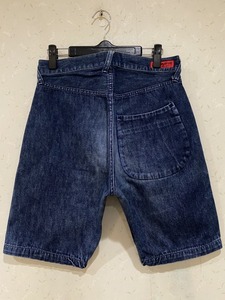 ※EVISU エヴィス エビス ボタンフライ ハーフ ショート デニム パンツ 濃紺 30 　　　　　　　　　　　　　　 BJBA.G