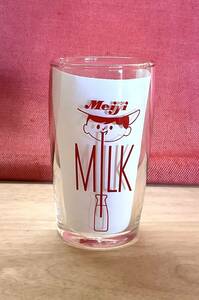 明治 パイゲンC グラス MILK Meiji コップ　昭和レトロポップ　ファンシー　ミルク　牛乳　タンブラー　ガラス　佐々木硝子　佐々木ガラス