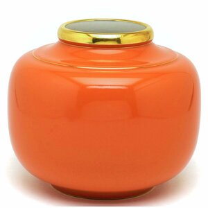 セーブル 花瓶 飾り壺 デクール57 オレンジ色 ハンドメイド 新硬質磁器 装飾花瓶 ベース フランス製 新品 Sevres