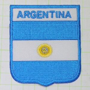 アイロンワッペン・パッチ アルゼンチン国旗 エンブレム風 zq