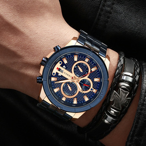 腕時計 メンズ CURREN 海外ブランド 高級 クォーツ式 ステンレス クロノグラフ ビジネス レロジオ ゴールドブラック ZCL1017