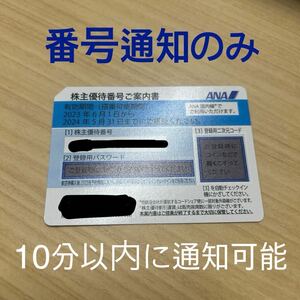 ANA株主優待 コード通知 のみ　2024/5/31