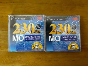 230MB MOメディア IMATION 3M DOS／V&PC-98用 フォーマット済 未開封品 ２枚セット【34】
