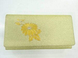 092141# 【1円～】アンティーク　菊模様刺繍和装バッグ