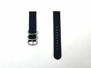 ナイロン製ミリタリーストラップ 交換用腕時計ベルト クイックリリース ブラック 18mm