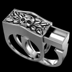 髑髏 ドクロ スカル アクセサリー リング 指輪 スライドリング ボックスリング 入れ物指輪 指輪 ZCL443