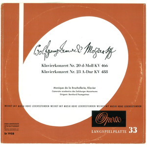 独Opera St1958　モーツァルト「ピアノ協奏曲第20&23番」　ド・ラ・ブリュショルリ