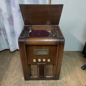 H11 アンティーク　ラジオ　レコードプレーヤー　昭和レトロ　蓄音機 木製