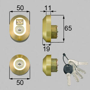 LIXIL・トステム ボイーズII　バー　ドア錠セット（ＭＩＷＡ ＤＮシリンダー）楕円 玄関ドア部品 [DRZZ3003]　kenz