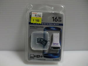 未使用・未開封品　カードリーダー付き　16GB　microSDHCカード　Lexar　microSDカード メモリーカード