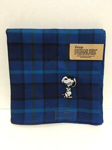 Vintage PEANUTS★スヌーピー　ハンカチ☆彡　ジョー・クール☆　ネイビー　ランチクロス　新品　はんかち　SNOOPY