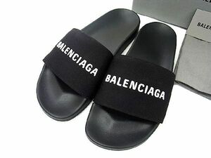 ■極美品■ BALENCIAGA バレンシアガ キャンバス サンダル サイズ 27.0cm 靴 シューズ メンズ ブラック系 AQ3178