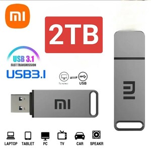 2TB　(2000GB) 　USBメモリー　シルバー　キャップ付き USB メモリ キャップ式