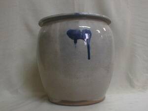 伝統　鮮やか釉薬　昔造り風瓶 23x23cm　3.2kg 和風陶器製うつわ