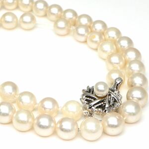 ◆アコヤ本真珠ネックレス/ 8 ◆A 約37.5g 約46.0cm 7.5-8.0mm珠 pearl パール jewelry necklace ジュエリー DE0/DE0