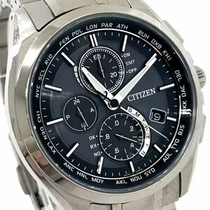 CITIZEN シチズン ATTESA アテッサ Eco-Drive エコドライブ 腕時計 AT8040-57E 電波ソーラー クロノグラフ カレンダー チタン 動作確認済み