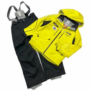 DESCENTE ☆ スキーウェア 上下セット キッズ 子ども 150 イエロー ブラック ウィンター 雪 スポーツ スキー スノーボード デサント■A319