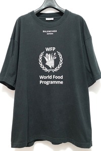 18AW BALENCIAGA DEMNA GVASALIA World Food Programme WFP バレンシアガ デムナ ヴァザリア ロゴ Tシャツ ブラック XSサイズ 541705 TCV36