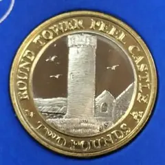 マン島　2ポンド硬貨（ピール城　バイメタル）2004年