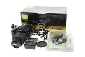 VMPD6-35-35 Nikon ニコン デジタル一眼カメラ D3000 レンズ AF-S NIKKOR 18-55mm 1:3.5-5.6G 付属品付き シャッター確認済み 中古