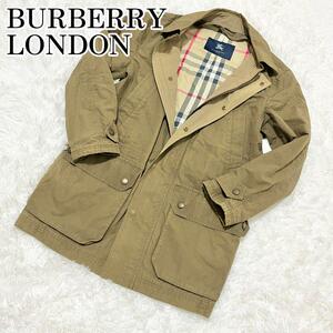 3500円〜【美品】BURBERRY LONDON　バーバリーロンドン　ブルゾン　ジャンパー　カーキ　ノバチェック　Mサイズ