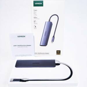 「一円スタート」UGREEN USB-Cハブ 7-IN-1 Model: CM195 P/N: 15214「1円」AKI01_2281