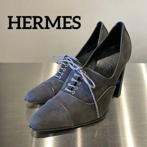 『HERMES』 エルメス (35.5) スウェード ヒールパンプス