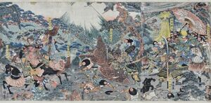 国安「武者絵」　浮世絵　36×78　錦絵　木版画　Kuniyasu　歌川国安