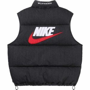 【L/送料無料】24SS Supreme x Nike Denim Puffer Vest Black Large