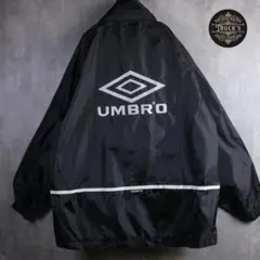 ヴィンテージ　ナイロンジャケット　両面刺繍　アンブロ　UMBRO 黒フード　　L