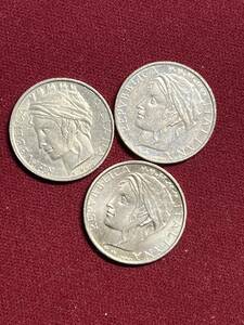 イタリアコイン　１００リラ白銅貨　３枚