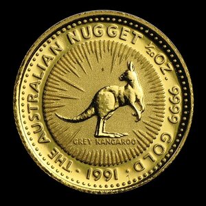 [保証書・カプセル付き] 1991年 (新品) オーストラリア「カンガルー」純金 1/20オンス 金貨