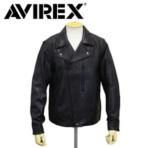 AVIREX (アヴィレックス) 6101046 DOUBLE BREST RIDERS ダブルブレスト ライダース レザージャケット 09BLACK XL