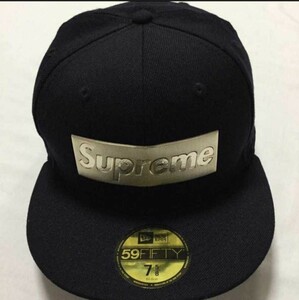 GW価格■超希少 Supreme　シュプリーム box Logo Cap ロゴ ニューエラ キャップ 7 5/8 ブラック 黒 キャップ 正規 ボックスロゴ BLACK